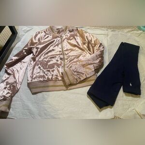 Girl’s size 14 satin Bomber Jacket-Grow Kindness and Ralph Lauren tight bundle
